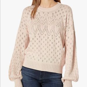 JOIE Phillipa Pointelle Knit Sweater Size XS Oversized Balloon Sleeve-like new